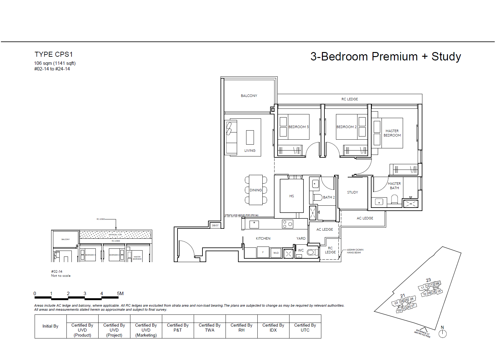 AMO Residence 1 Bedroom Floor Plan 5
